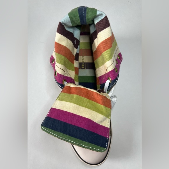 Coach Signature Bonney High Top Sneakers A1283 Tan and Brown Size 9M - Picture 11 of 13